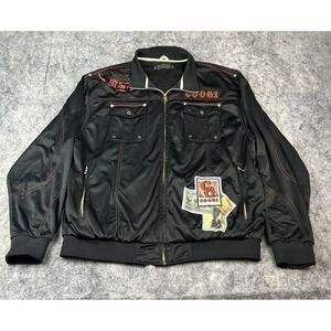 COOGI AUSTRALIA Men's Size 2XL XXL Black Full Zip Track Jacket Embroidered